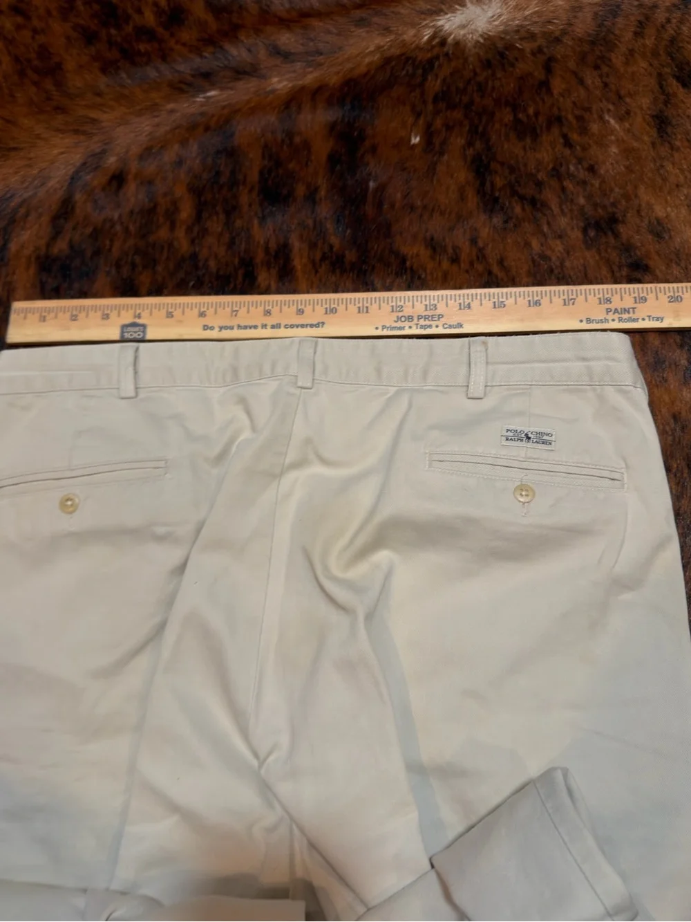 VTG Polo Ralph Lauren Andrew Pant Mens 38/30 Beige Pleated Classic Chino